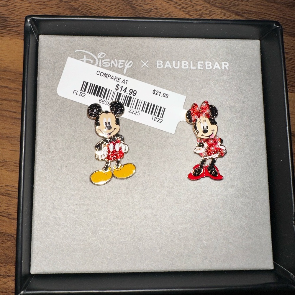 NEW WITH TAGS Disney x Baublebar Mickey and Minnie Mouse Earrings
